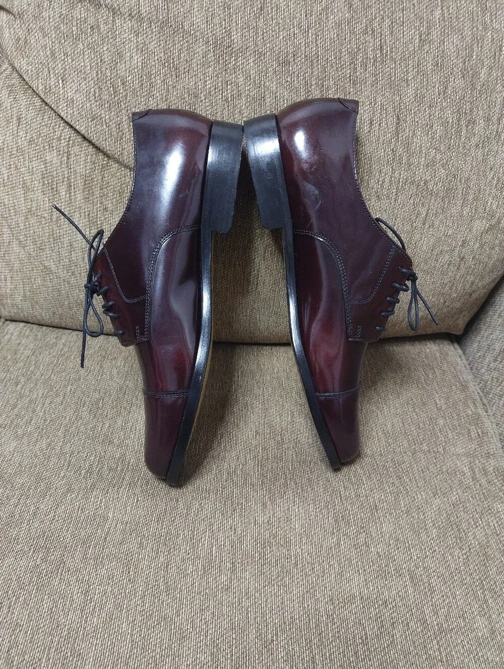 Cole Haan Men's Burgundy Leather Lace-Up Oxfords Size 11 D Dress Shoes